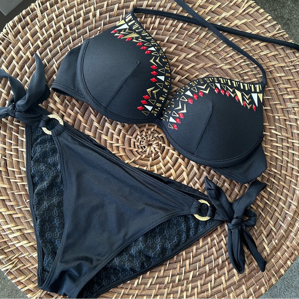 Victoria’s Secret The Hottie Tribal Jeweled Halter Bikini